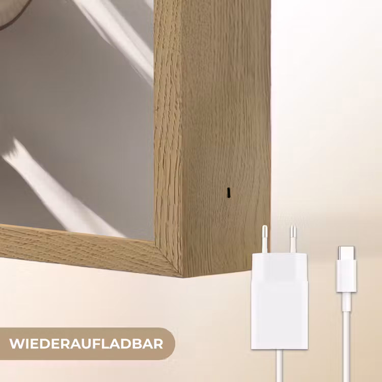 Kokosnoten - Bruin - Shaduw Light Box met batterij (Wandlamp) middel -USP_websiteoplaadbaarDE