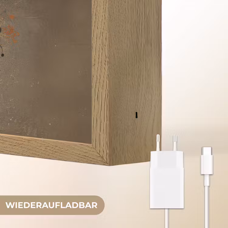 Koptelefoon - Bruin - Verf - Vintage Light Box met batterij (Wandlamp) middel -USP_websiteoplaadbaarDE