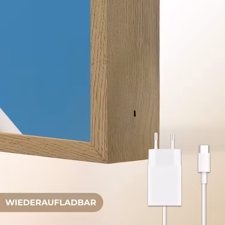 Basket - Bal - Blauw - Zwevend Light Box met batterij (Wandlamp) middel -USP_websiteoplaadbaarDE