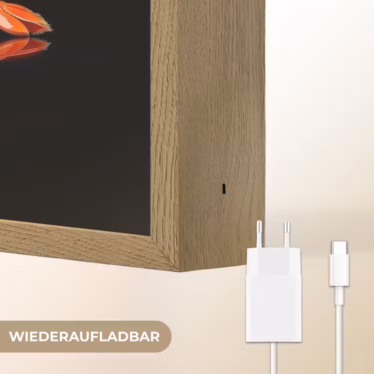 Kreeft - Oranje - Zwart - Opvallend Light Box met batterij (Wandlamp) middel -USP_websiteoplaadbaarDE