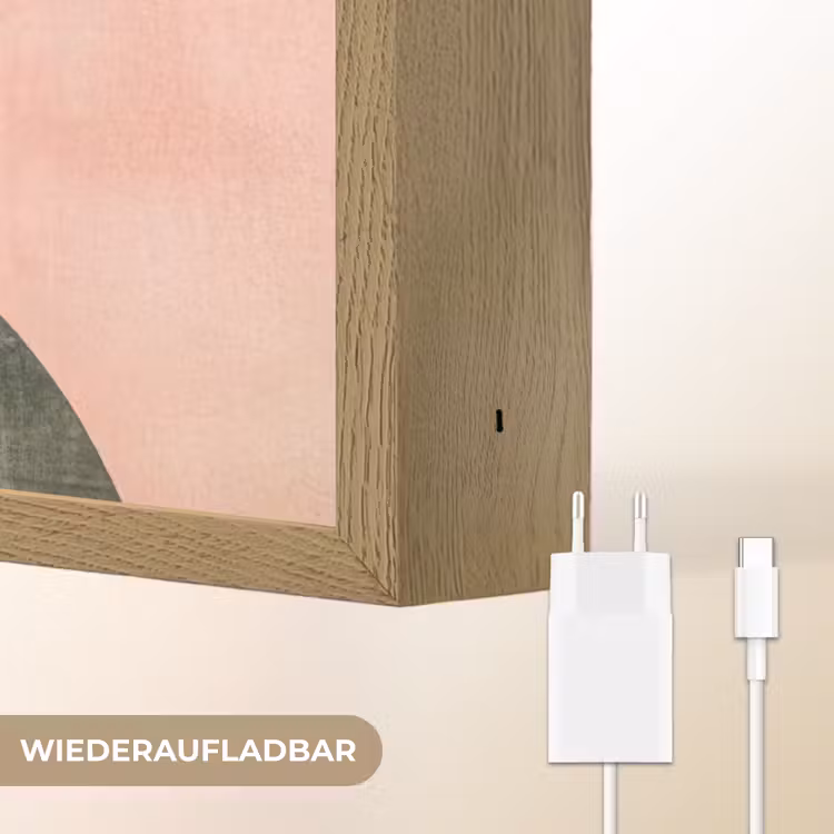 Cirkel - Abstract - Roze Light Box met batterij (Wandlamp) middel -USP_websiteoplaadbaarDE