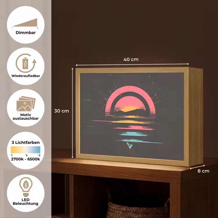 Cirkel - Abstract - Roze Light Box met batterij (Wandlamp) middel -USP_websiteoverzichtDE