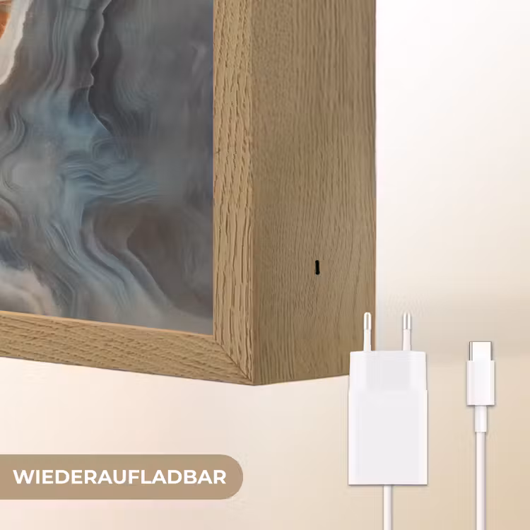 Cirkel - Ringen - Steen - Tinten Light Box met batterij (Wandlamp) middel -USP_websiteoplaadbaarDE