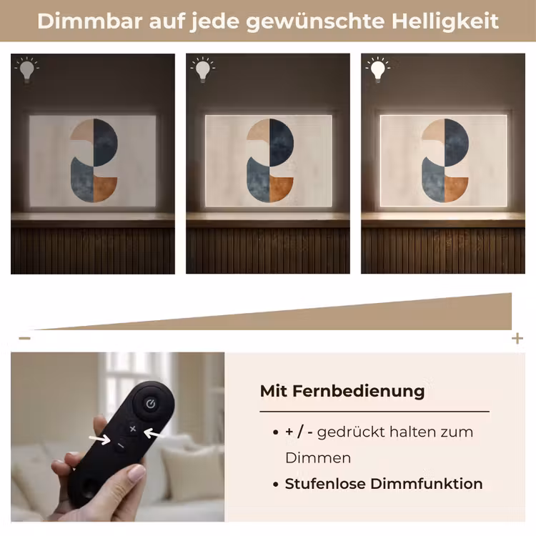 Cirkels - Abstract - Kleurrijk Light Box met batterij (Wandlamp) middel -USP_dimbaarDE