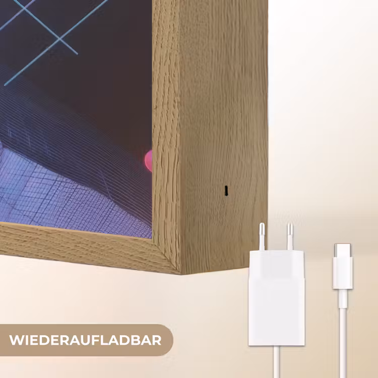 Cirkels - Vlakken - Abstract - Blauw Light Box met batterij (Wandlamp) middel -USP_websiteoplaadbaarDE
