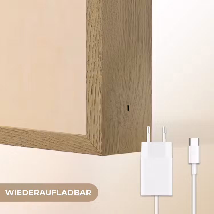 Cirkels - Geel - Minimalistisch Light Box met batterij (Wandlamp) middel -USP_websiteoplaadbaarDE