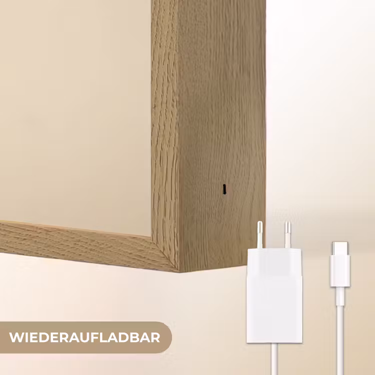 Cirkels - Lijnen - Vormen - Zwart Light Box met batterij (Wandlamp) middel -USP_websiteoplaadbaarDE