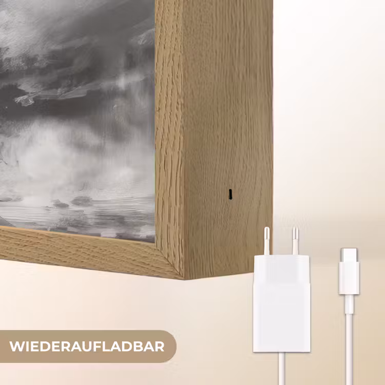 Krijger - Draak - Grijs Light Box met batterij (Wandlamp) middel -USP_websiteoplaadbaarDE