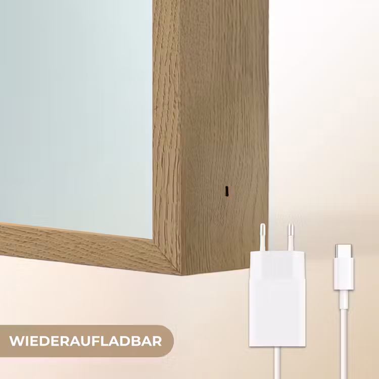 Kristal - Bloemen - Grijs Light Box met batterij (Wandlamp) middel -USP_websiteoplaadbaarDE