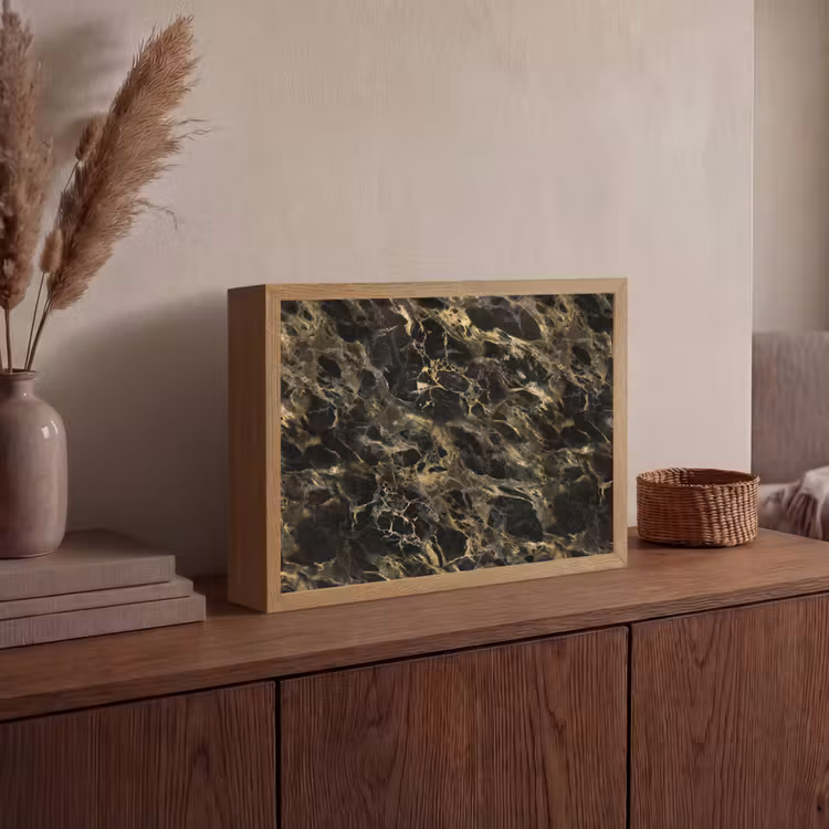 Kristal - Goud - Zwart - Marmer Light Box met batterij (Wandlamp) middel 907 -sfeer2