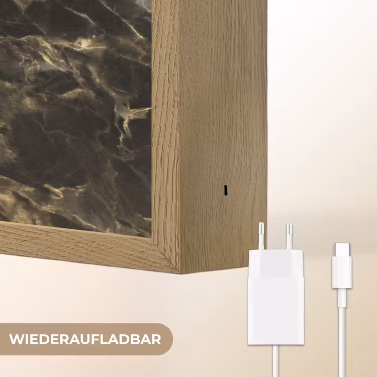 Kristal - Goud - Zwart - Marmer Light Box met batterij (Wandlamp) middel 907 -USP_websiteoplaadbaarDE
