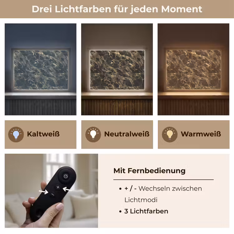 Kristal - Goud - Zwart - Marmer Light Box met batterij (Wandlamp) middel 907 -USP_lichtkleurDE