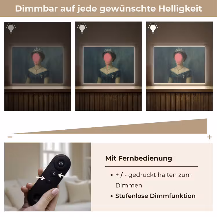 Kroon - Roze druipend verf - Portret Light Box met batterij (Wandlamp) middel -USP_dimbaarDE