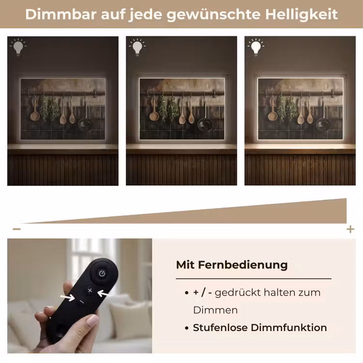 Keukengerei - Rustiek - Tegels - Kruiden Light Box met batterij (Wandlamp) middel -USP_dimbaarDE