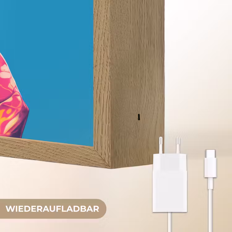 Koe - Bloemenkrans - Oorhangers - Kimono Light Box met batterij (Wandlamp) middel -USP_websiteoplaadbaarDE