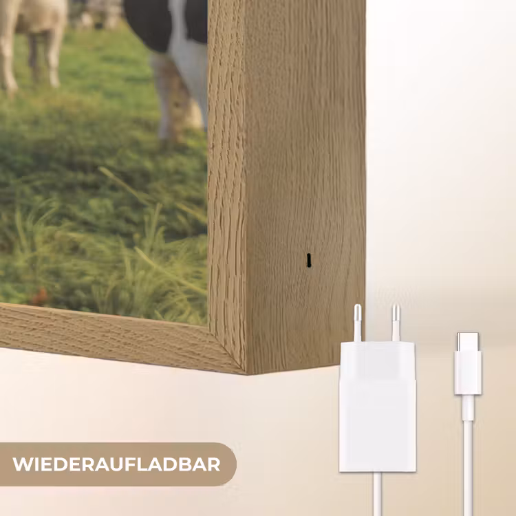 Koe - Tong - Weide Light Box met batterij (Wandlamp) middel -USP_websiteoplaadbaarDE