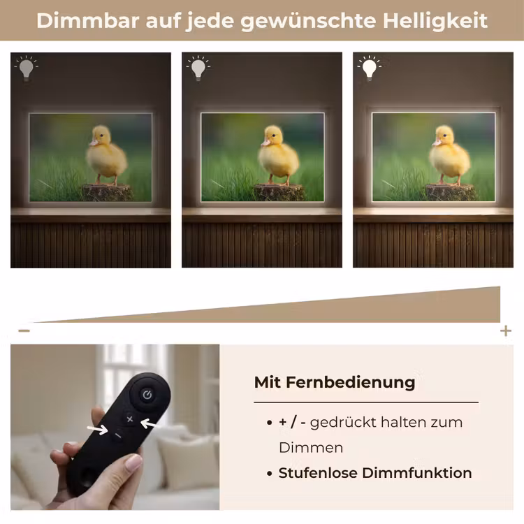 Kuiken - Eend - Geel - Gras Light Box met batterij (Wandlamp) middel -USP_dimbaarDE