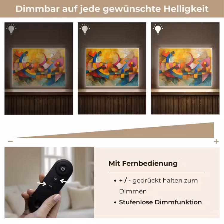Kunst - Abstract - Aesthetic - Kleurrijk - Art Light Box met batterij (Wandlamp) middel -USP_dimbaarDE