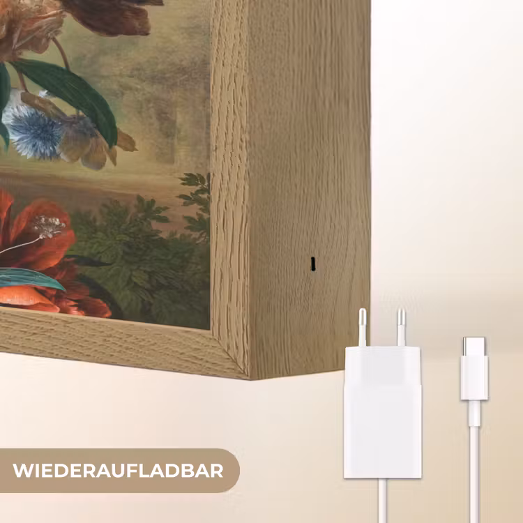 Kunst - Oude meesters - Boeket bloemen in een urn Light Box met batterij (Wandlamp) middel -USP_websiteoplaadbaarDE
