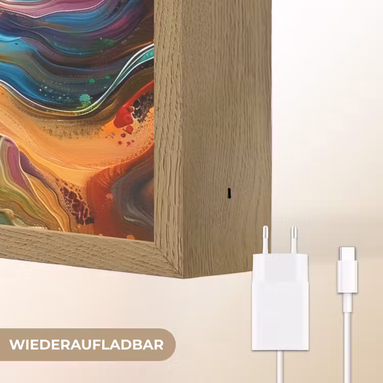 Kunst - Kleurrijk - Vrouw - Art - Abstract - Gezichten Light Box met batterij (Wandlamp) middel -USP_websiteoplaadbaarDE