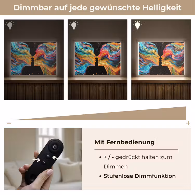 Kunst - Kleurrijk - Vrouw - Art - Abstract - Gezichten Light Box met batterij (Wandlamp) middel -USP_dimbaarDE