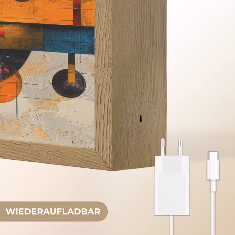 Kunst - Kleurrijk - Modern - Vormen Light Box met batterij (Wandlamp) middel -USP_websiteoplaadbaarDE