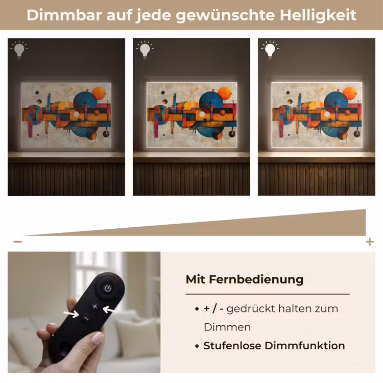 Kunst - Kleurrijk - Modern - Vormen Light Box met batterij (Wandlamp) middel -USP_dimbaarDE