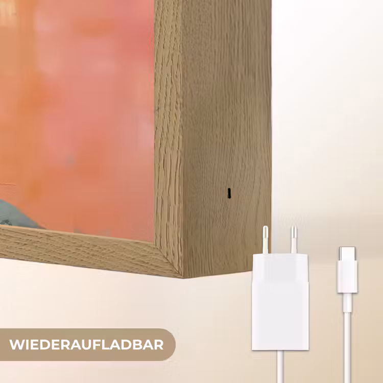 Kunst - Vrouw - Roze - Sieraden - Portret Light Box met batterij (Wandlamp) middel -USP_websiteoplaadbaarDE