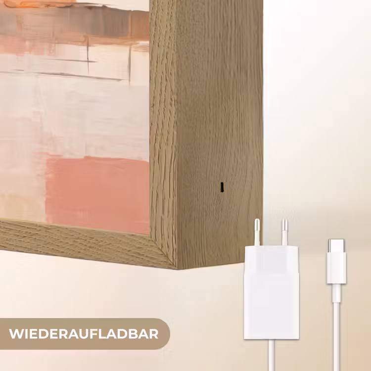 Kunst - Roze - Abstract Light Box met batterij (Wandlamp) middel -USP_websiteoplaadbaarDE