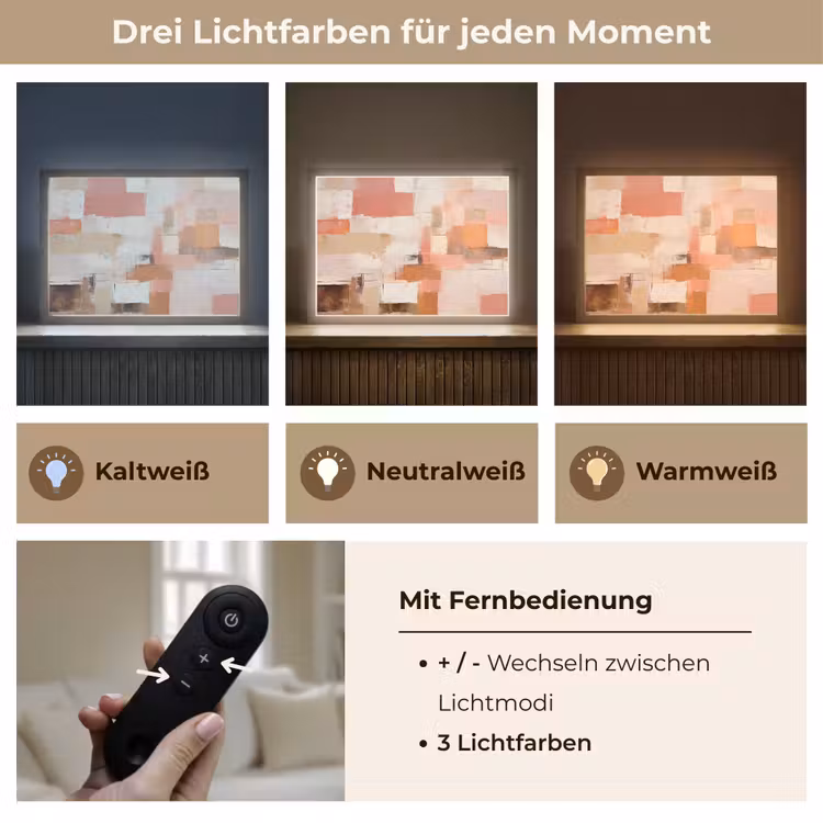 Kunst - Roze - Abstract Light Box met batterij (Wandlamp) middel -USP_lichtkleurDE
