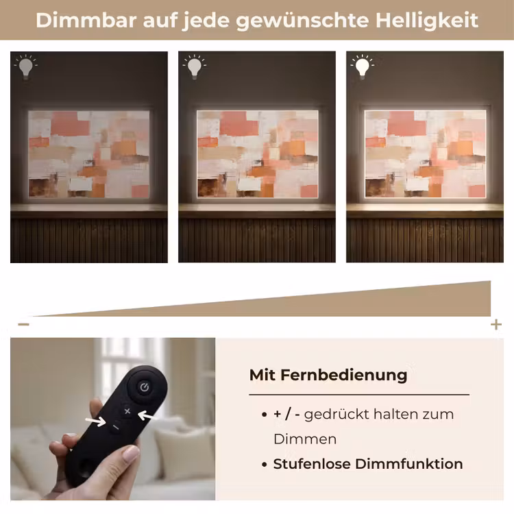 Kunst - Roze - Abstract Light Box met batterij (Wandlamp) middel -USP_dimbaarDE