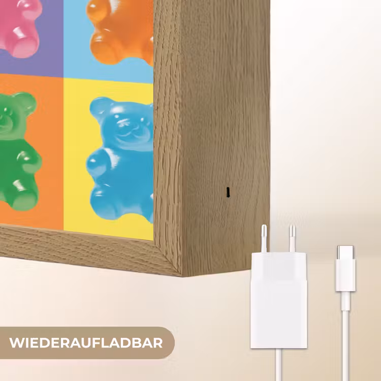 Art- Snoep - Kleurrijk Light Box met batterij (Wandlamp) middel -USP_websiteoplaadbaarDE