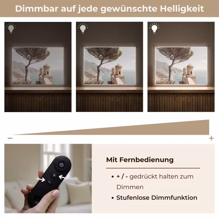 Kust - Klif - Boom - Gebouw Light Box met batterij (Wandlamp) middel -USP_dimbaarDE