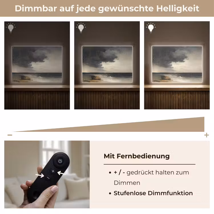 Kust - Golven - Rots - Storm Light Box met batterij (Wandlamp) middel -USP_dimbaarDE