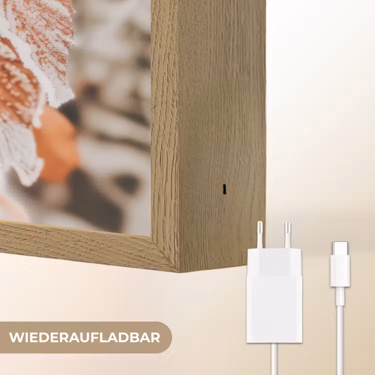 Bladeren - IJs - Winter - Natuur Light Box met batterij (Wandlamp) middel -USP_websiteoplaadbaarDE