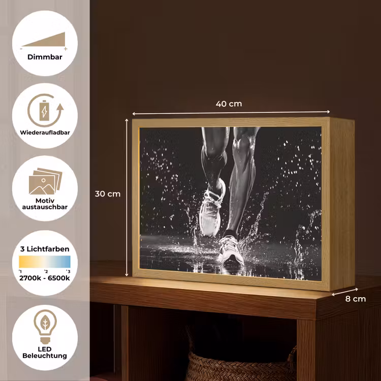 Hardloopschoenen - Rennen - Druppels - Zwart Light Box met batterij (Wandlamp) middel -USP_websiteoverzichtDE