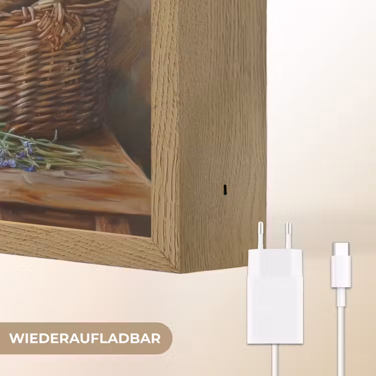 Lavendel - Brood - Stilleven Light Box met batterij (Wandlamp) middel -USP_websiteoplaadbaarDE