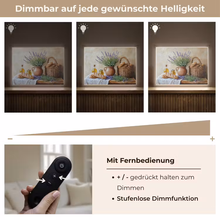 Lavendel - Brood - Stilleven Light Box met batterij (Wandlamp) middel -USP_dimbaarDE