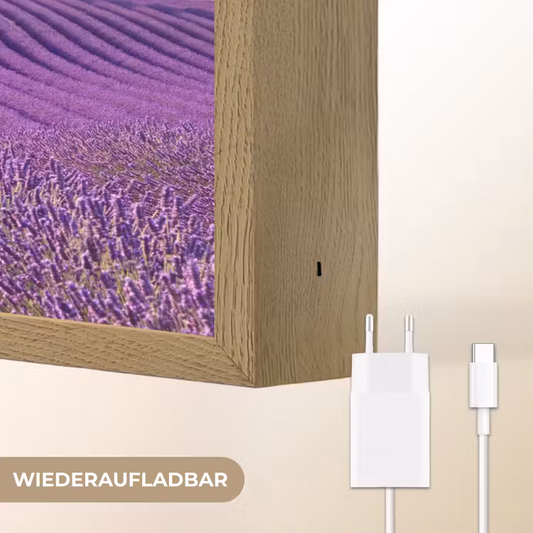 Lavendel - Natuur - Paars - Bomen - Bloemen Light Box met batterij (Wandlamp) middel -USP_websiteoplaadbaarDE