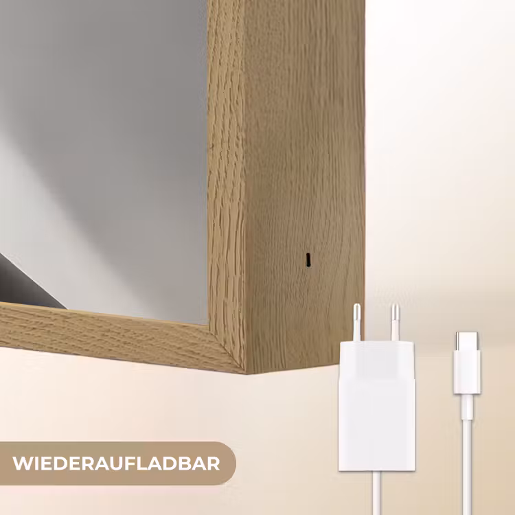 Lichtinval - Wijn - Rood - Glas Light Box met batterij (Wandlamp) middel -USP_websiteoplaadbaarDE