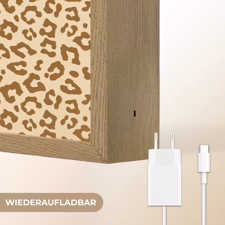 Luipaard - Bruin - Patroon Light Box met batterij (Wandlamp) middel 907 -USP_websiteoplaadbaarDE