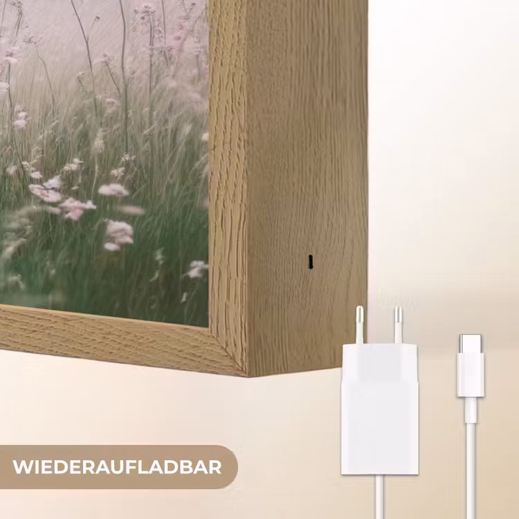 Vuurtoren - Klif - Zee - Bloemen Light Box met batterij (Wandlamp) middel -USP_websiteoplaadbaarDE