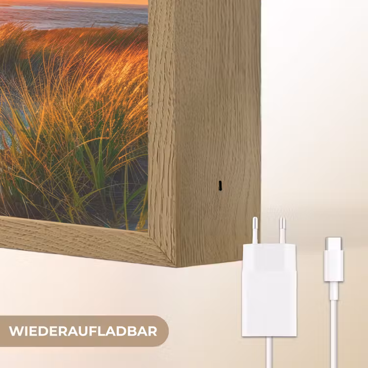 Vuurtoren - Zonsondergang - Duinen - Horizon Light Box met batterij (Wandlamp) middel -USP_websiteoplaadbaarDE