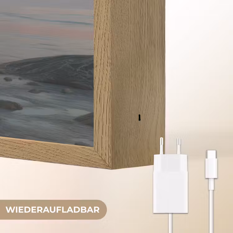 Vuurtoren - Stenen - Water - Maan Light Box met batterij (Wandlamp) middel -USP_websiteoplaadbaarDE