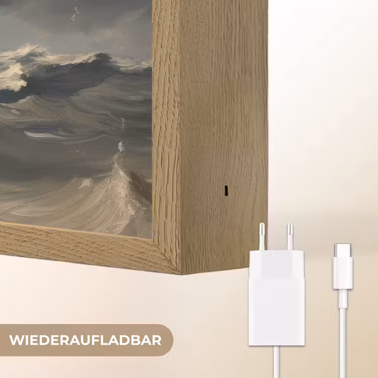 Vuurtoren - Golven - Storm Light Box met batterij (Wandlamp) middel -USP_websiteoplaadbaarDE