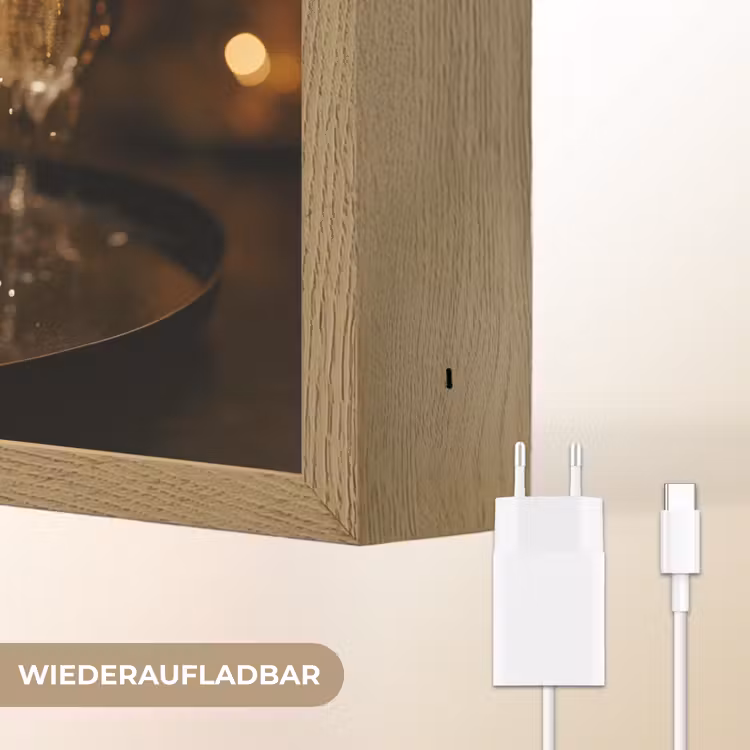 Lichter - Champagner - Gläser Light Box met batterij (Wandlamp) middel -USP_websiteoplaadbaarDE
