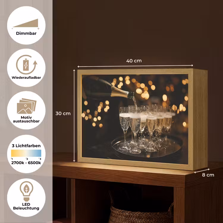 Lichter - Champagner - Gläser Light Box met batterij (Wandlamp) middel -USP_websiteoverzichtDE