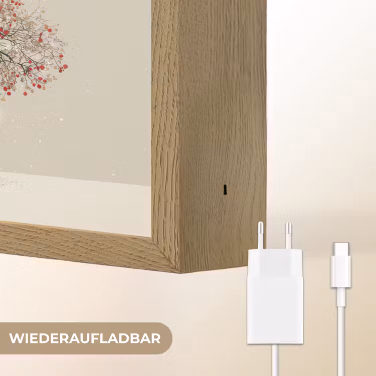 Lichtboom - Winter - Kerst - Meerkleurig Light Box met batterij (Wandlamp) middel -USP_websiteoplaadbaarDE