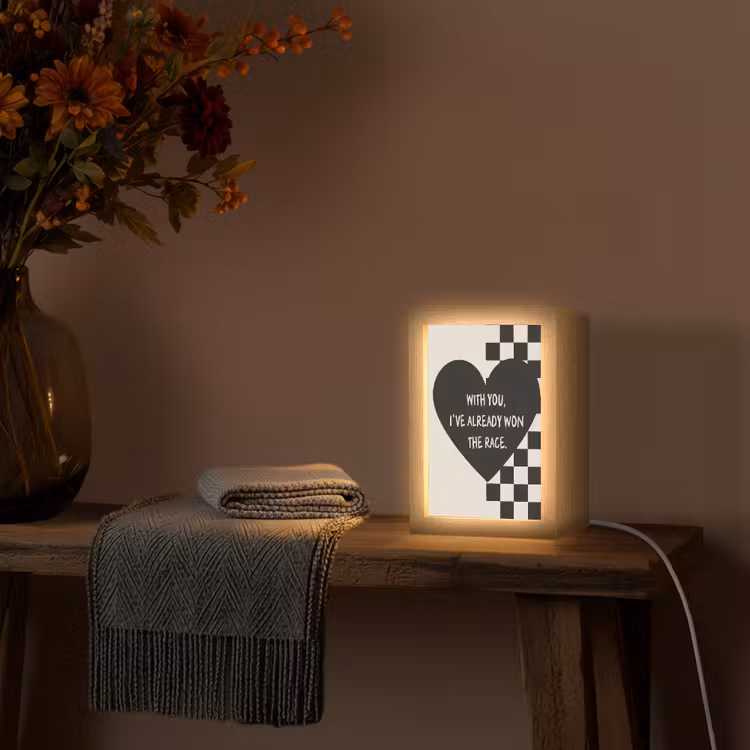Liefde - Beige - Race Light Box met kabel (Wandlamp) klein -sfeer4