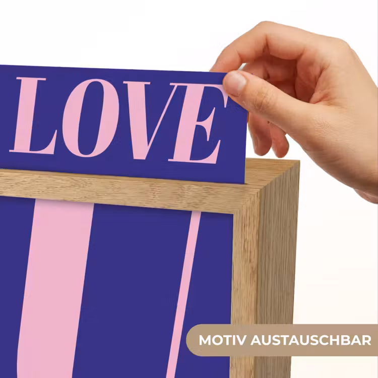 Love - Blauw - Valentijn Light Box met kabel (Wandlamp) klein -USP_websiteprintDE